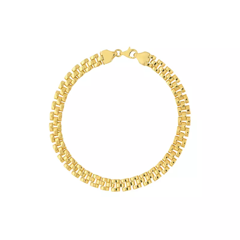 Triple Box Link Gold Bracelet