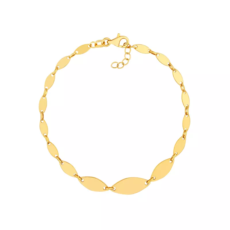 14K Yellow Gold Graduated Oval Link Gold Bracelet
