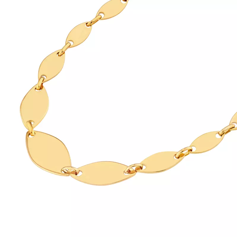 14K Yellow Gold Graduated Oval Link Gold Bracelet
