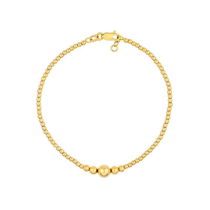 Graduated Bead Gold Bracelet