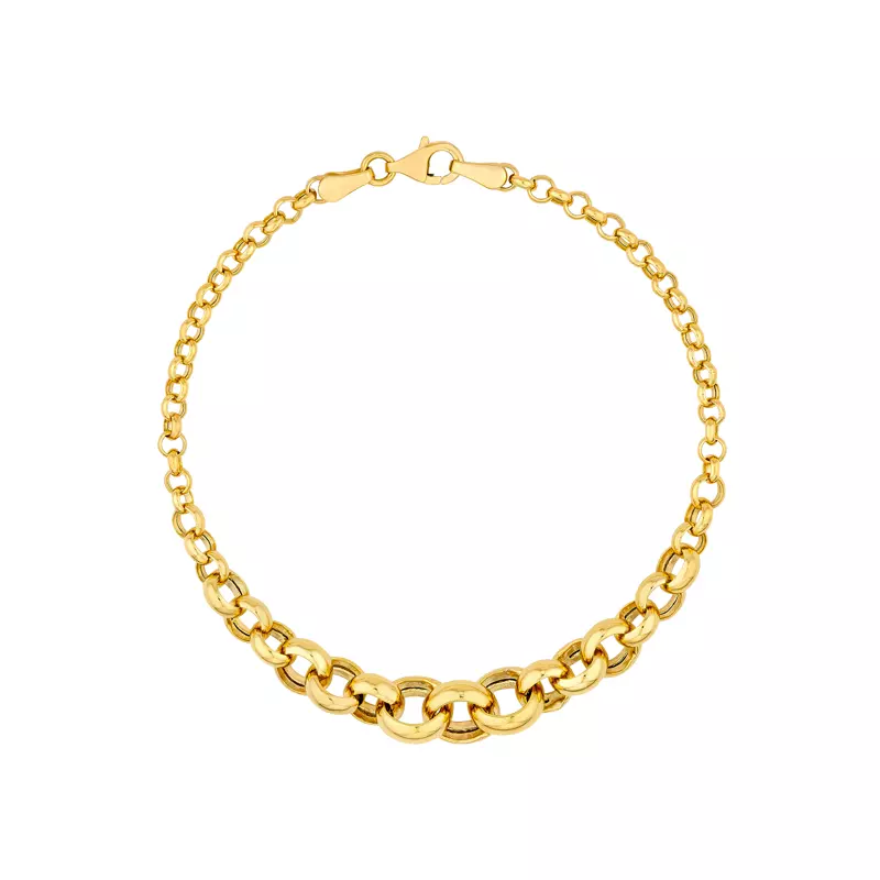 Graduated Rolo Link Gold Bracelet