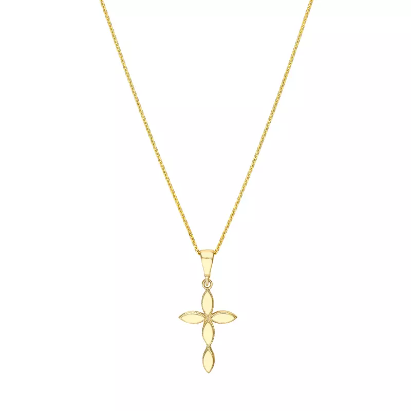 Marquise Cross Gold Necklace