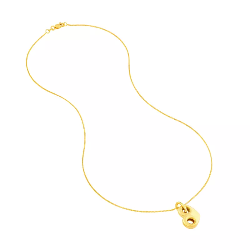 14K Yellow Gold Mariner Heart Gold Necklace
