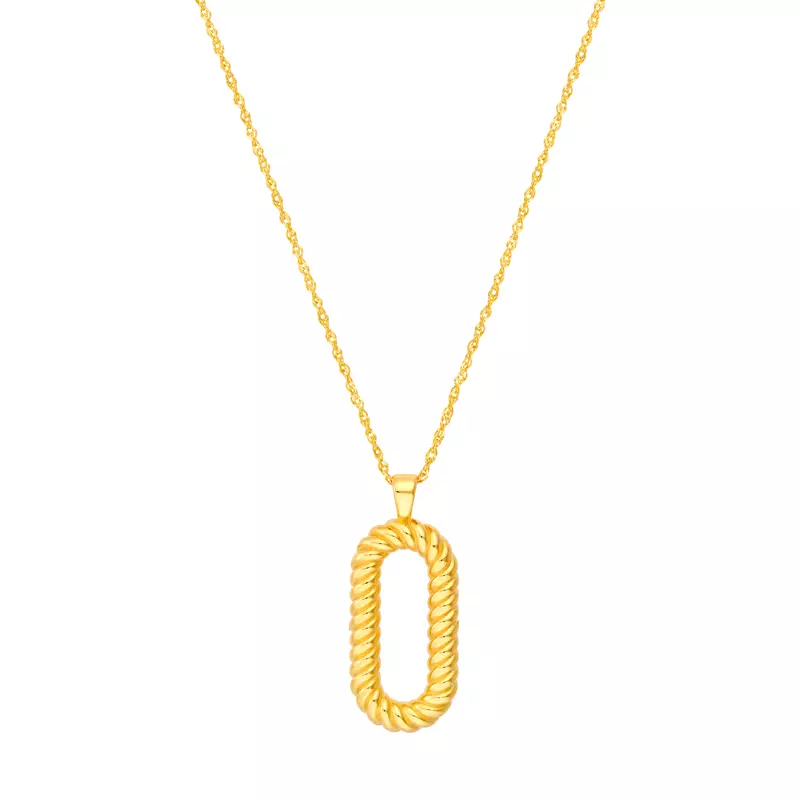 Rope Oval Gold Necklace