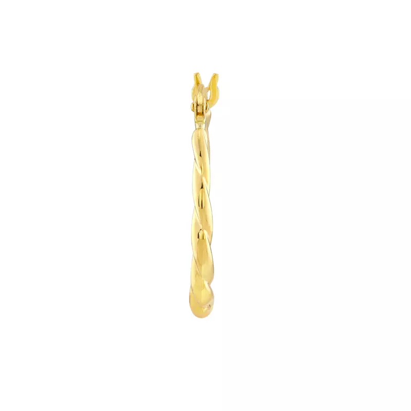 14K Yellow Gold Twisted Gold Hoop Earrings