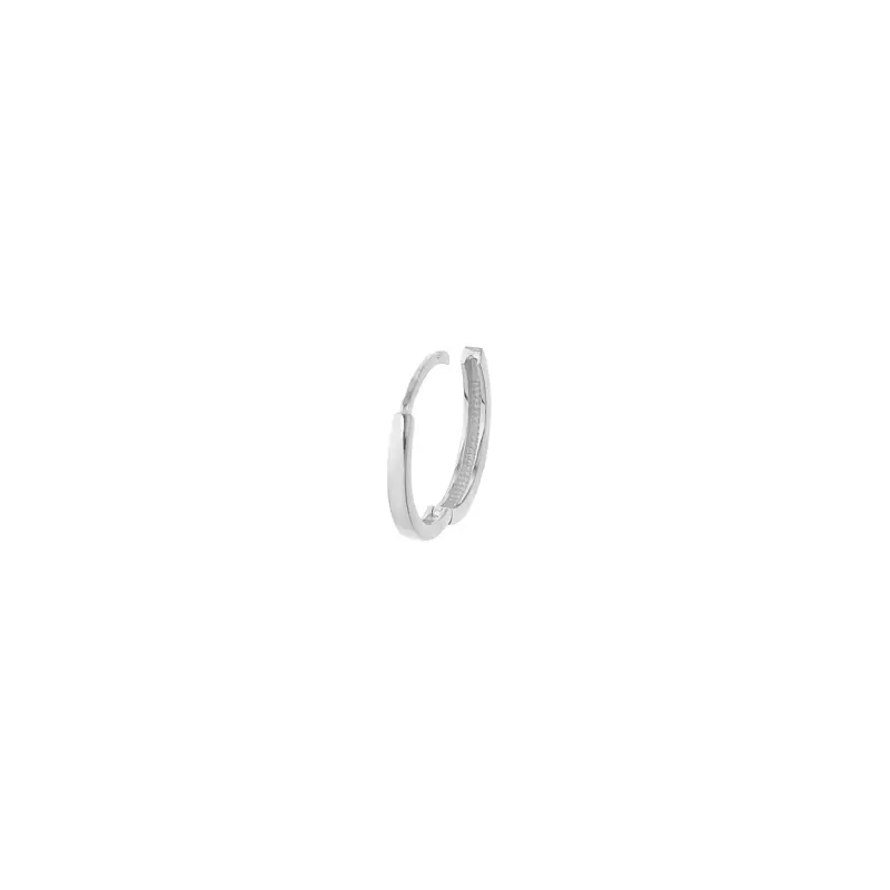 14K White Gold Square Wire Hoop Earrings