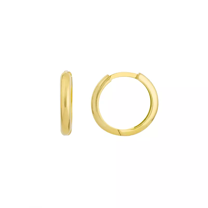 Classic Gold Huggie Hoop Earrings (13mm)