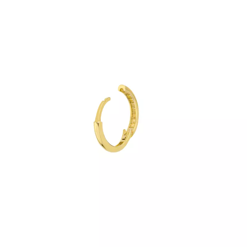 14K Yellow Gold Classic Gold Huggie Hoop Earrings (13mm)