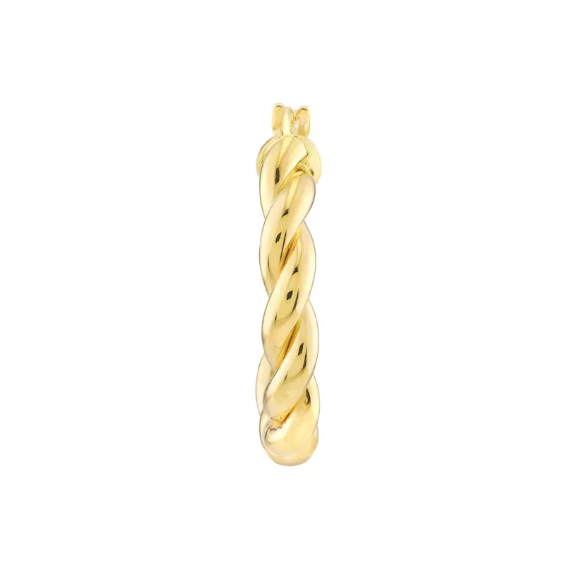 14K Yellow Gold Braided Gold Hoop Earrings