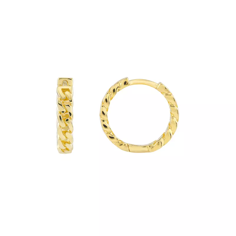 Curb Link Gold Hoop Earrings