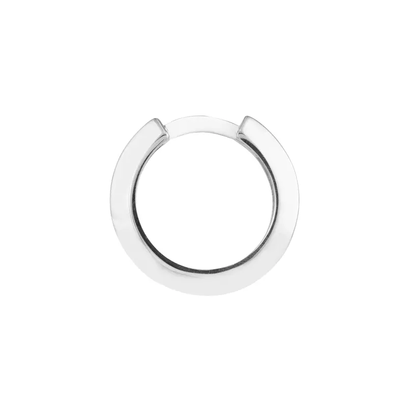 14K White Gold Knife-Edge Gold Huggie Earrings