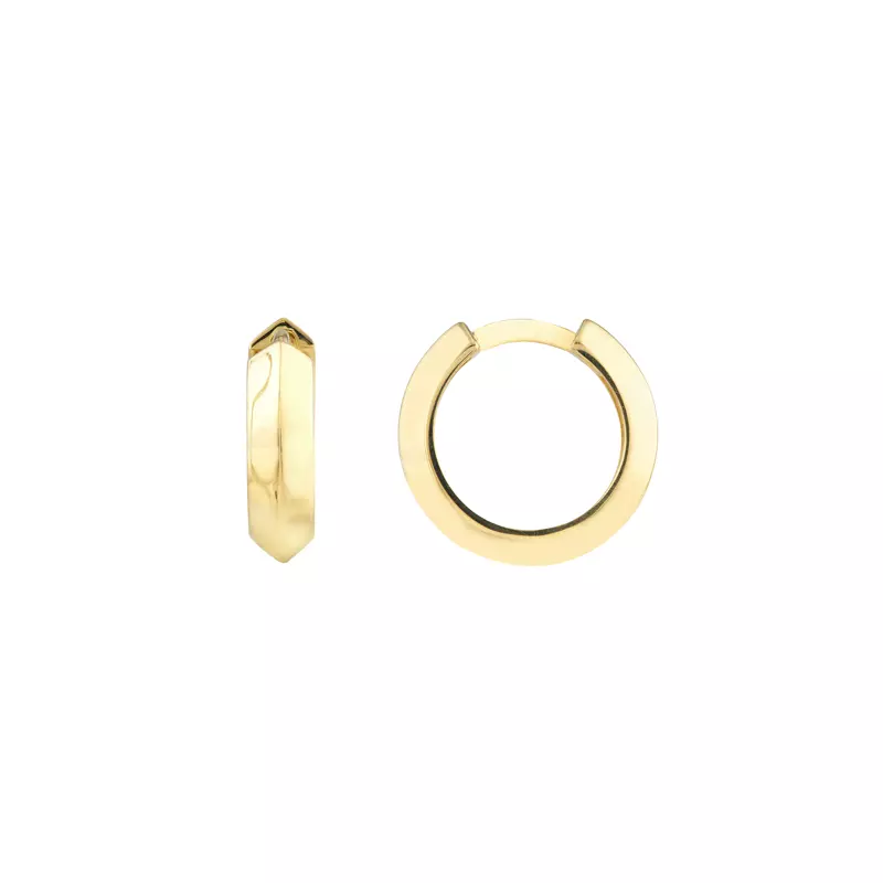 Knife-Edge Gold Huggie Earrings