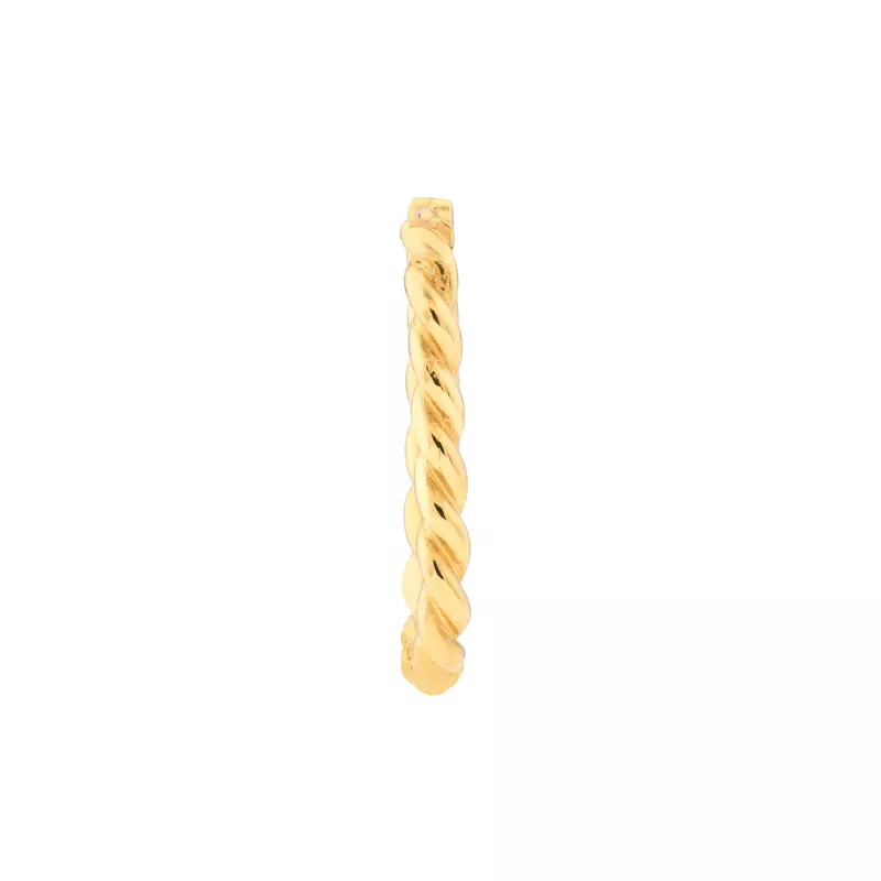 14K Yellow Gold Oval Twist Gold Hoop Earrings