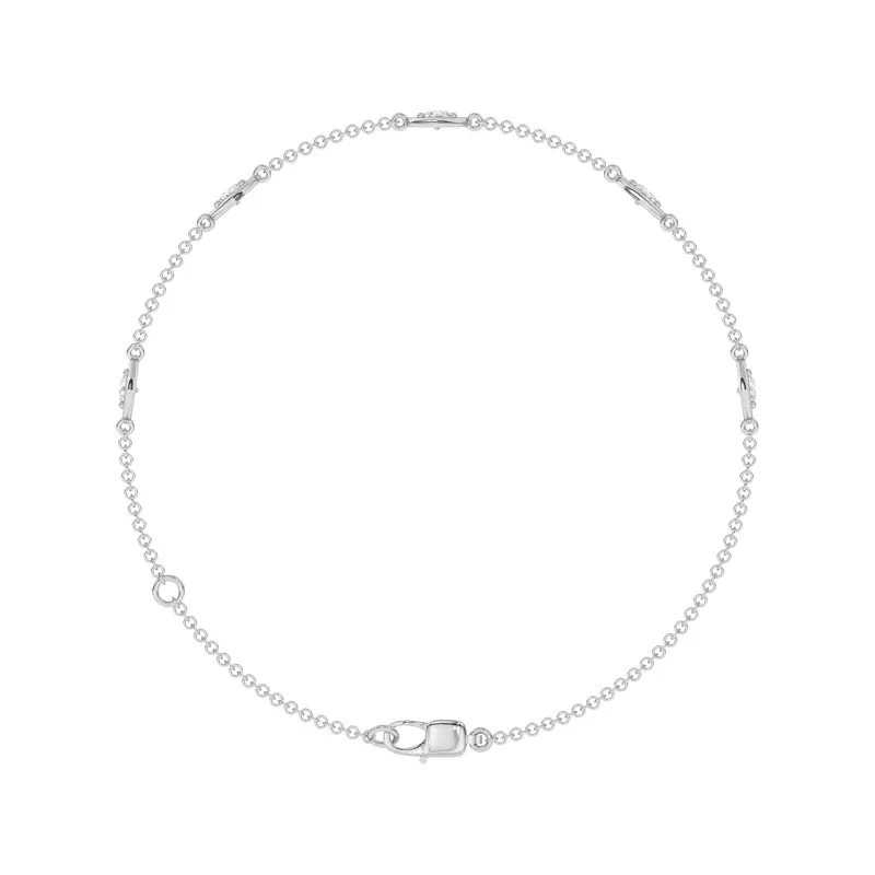 14K White Gold Heart Embrace Lab Diamond Five-Station Bracelet