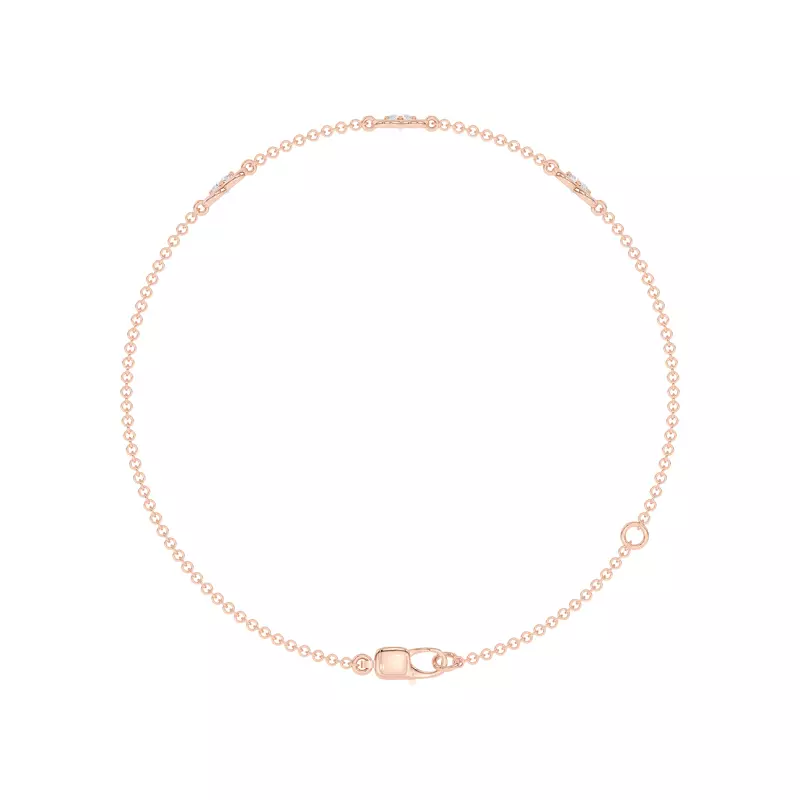14K Rose Gold Heart Embrace Lab Diamond Three-Station Bracelet