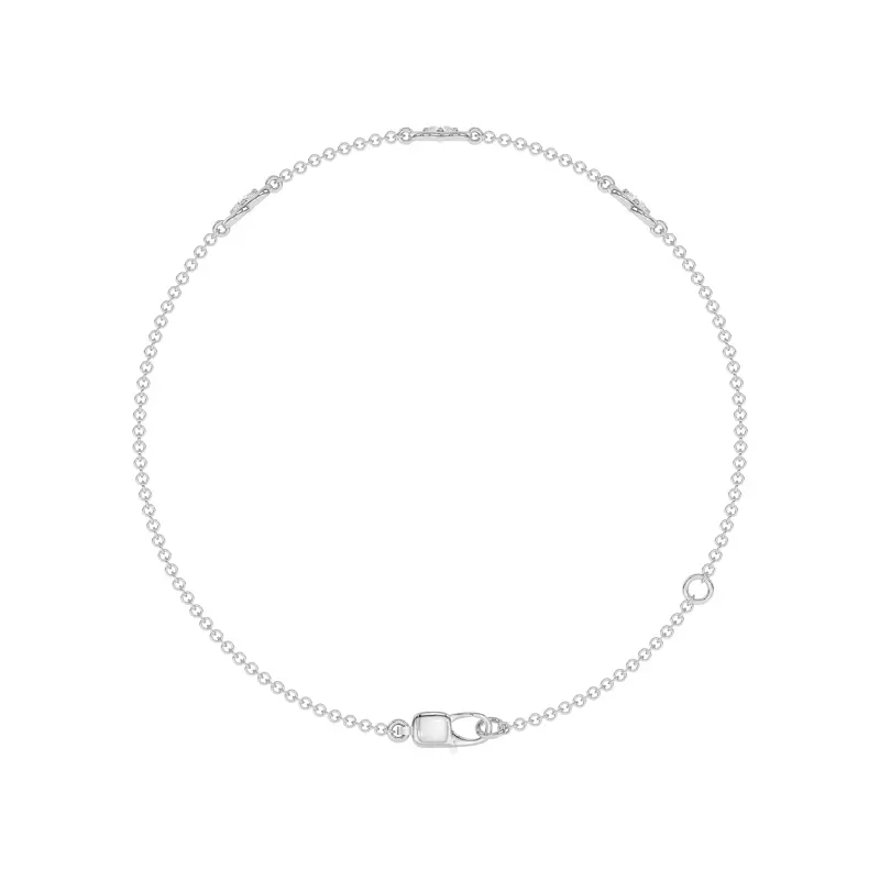 14K White Gold Heart Embrace Lab Diamond Three-Station Bracelet