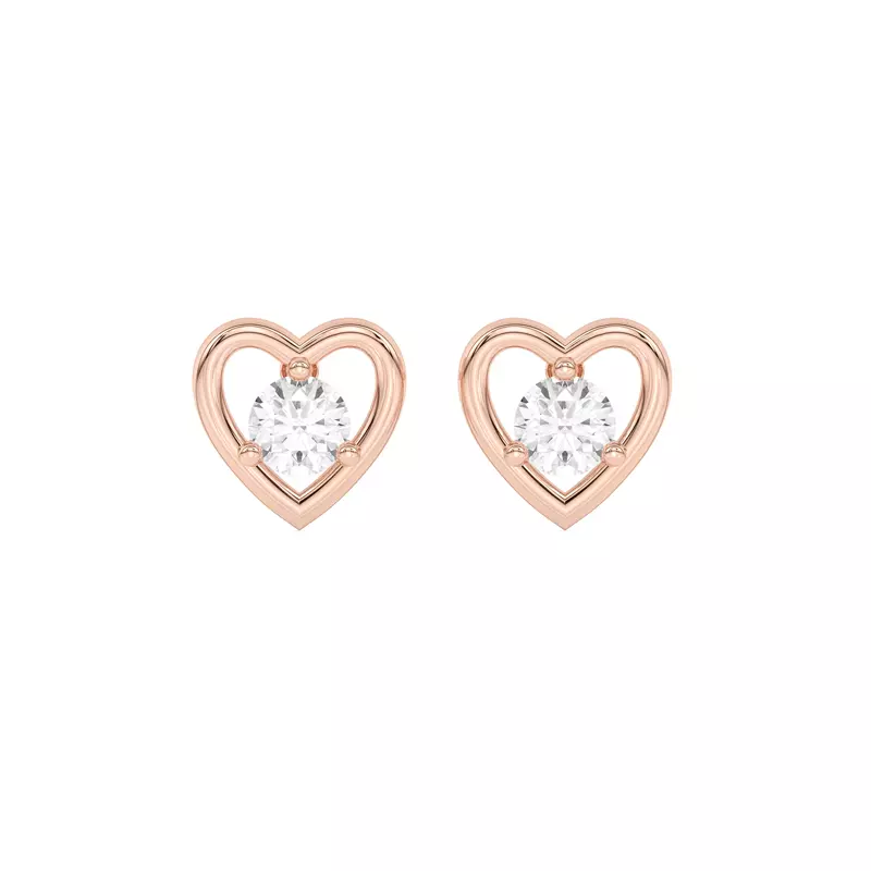 Heart Embrace Lab Diamond Stud Earrings (1/4 ct. tw.)