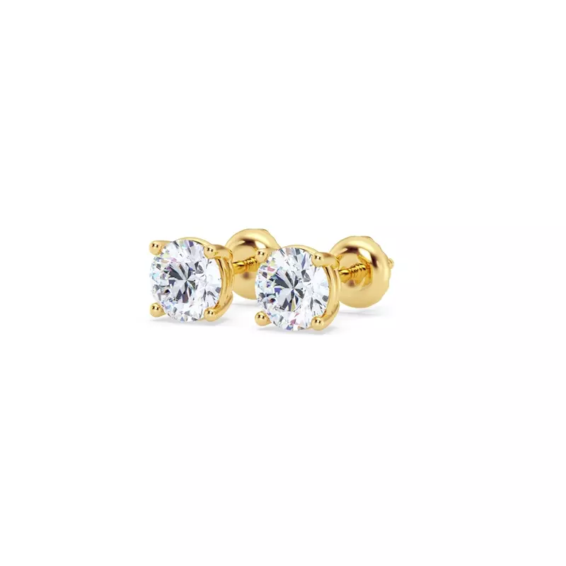 18K Yellow Gold Diamond Stud Screw-Back Earrings (1 ct. tw.)