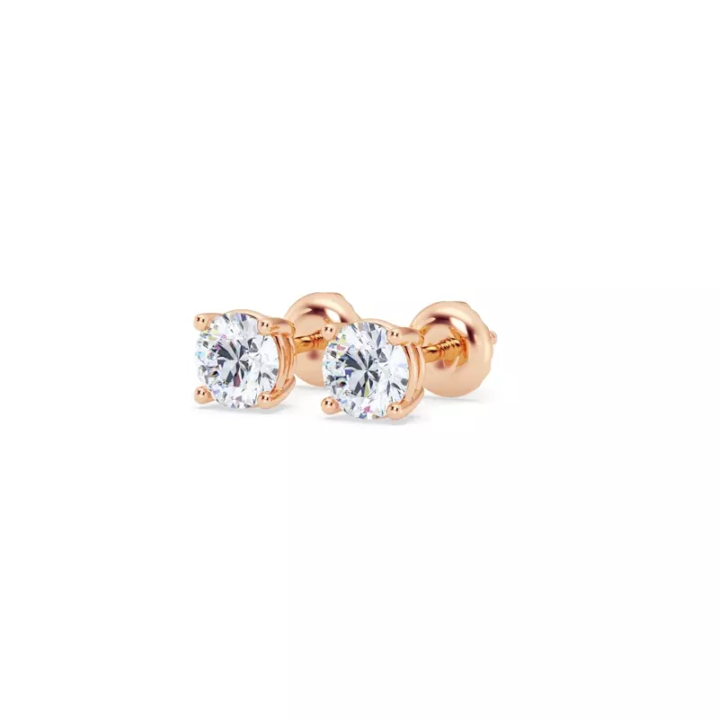 14K Rose Gold Diamond Stud Screw-Back Earrings (3/4 ct. tw.)