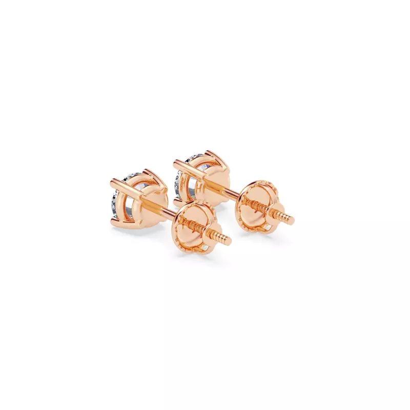 14K Rose Gold Diamond Stud Screw-Back Earrings (3/4 ct. tw.)