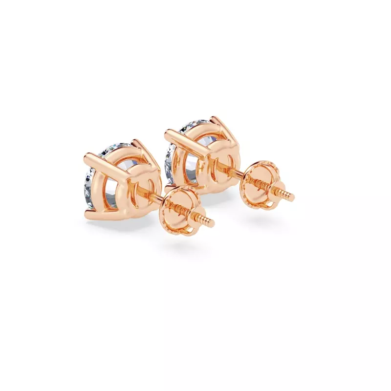 14K Rose Gold Diamond Stud Screw-Back Earrings (3 ct. tw.)