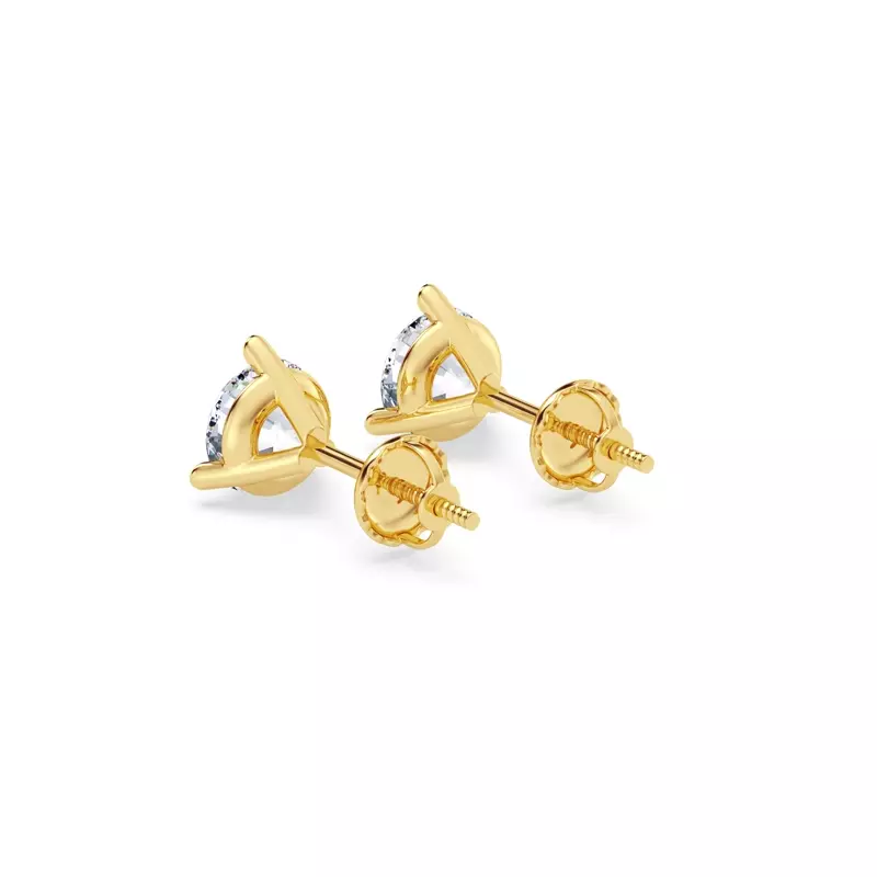 18K Yellow Gold Three-Prong Martini Diamond Screw-Back Earrings (1 1/2 ct. tw.)