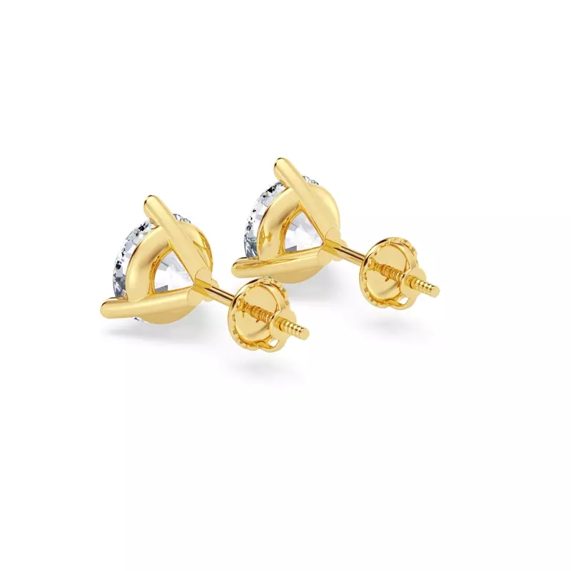 18K Yellow Gold Three-Prong Martini Diamond Screw-Back Earrings (3 ct. tw.)