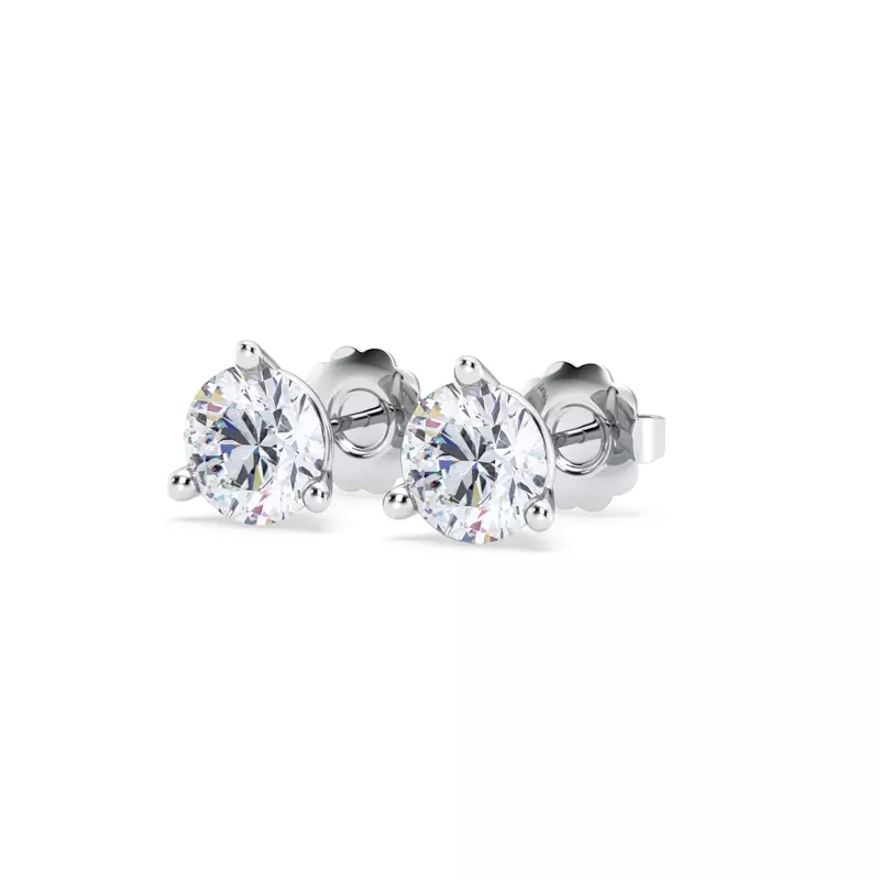 18K White Gold Three-Prong Diamond Martini Earrings (2 ct. tw.)