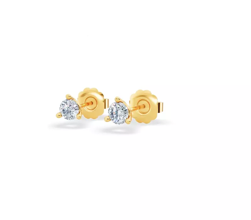 18K Yellow Gold Three-Prong Diamond Martini Earrings (1/4 ct. tw.)
