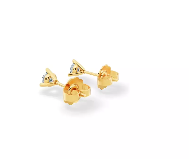 18K Yellow Gold Three-Prong Diamond Martini Earrings (1/4 ct. tw.)