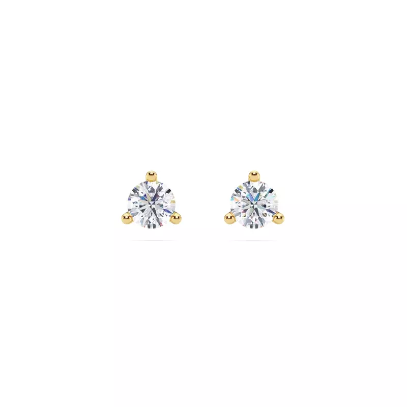 18K Yellow Gold Three-Prong Diamond Martini Earrings (1/2 ct. tw.)