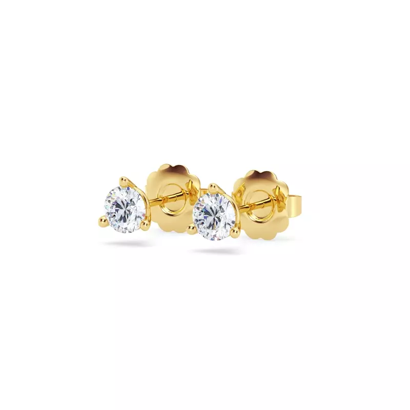 18K Yellow Gold Three-Prong Diamond Martini Earrings (1/2 ct. tw.)
