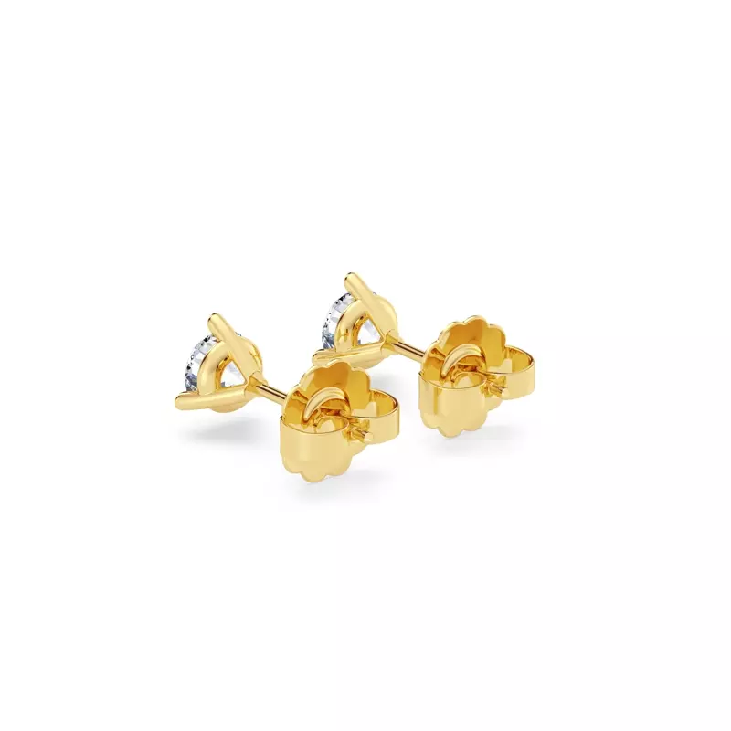 18K Yellow Gold Three-Prong Diamond Martini Earrings (1/2 ct. tw.)