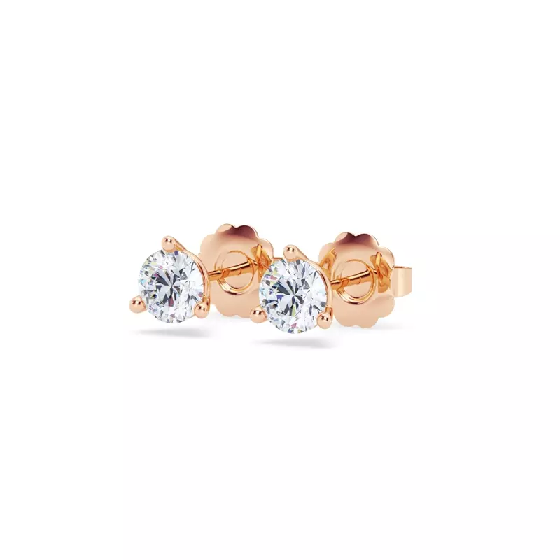 14K Rose Gold Three-Prong Diamond Martini Earrings (3/4 ct. tw.)