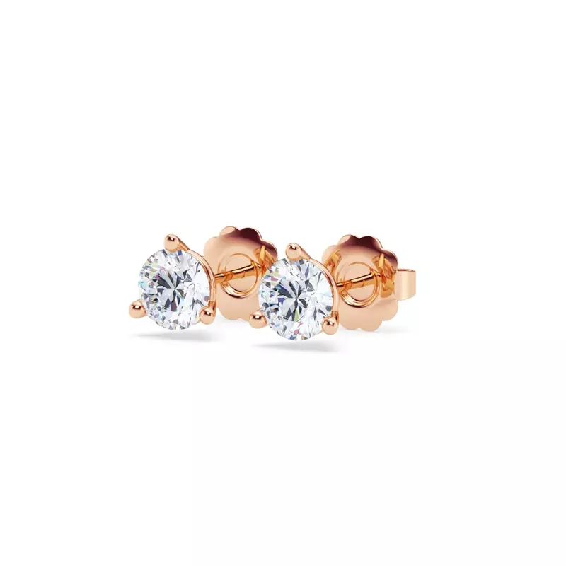 14K Rose Gold Three-Prong Diamond Martini Earrings (1 ct. tw.)