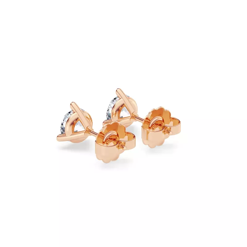 14K Rose Gold Three-Prong Diamond Martini Earrings (1 ct. tw.)
