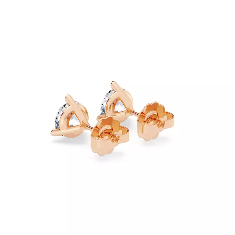 14K Rose Gold Three-Prong Diamond Martini Earrings (1 1/2 ct. tw.)
