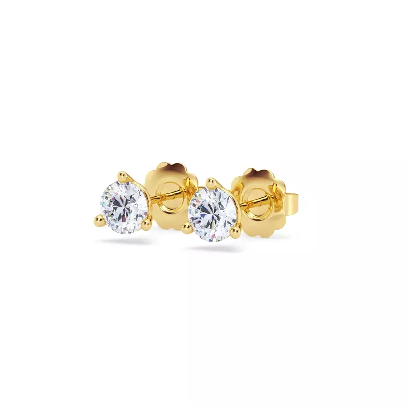 14K Yellow Gold Three-Prong Diamond Martini Earrings (3/4 ct. tw.)
