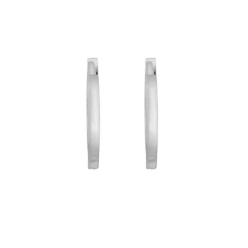 14K White Gold Petite Huggie Hoop Earrings (11.5mm)
