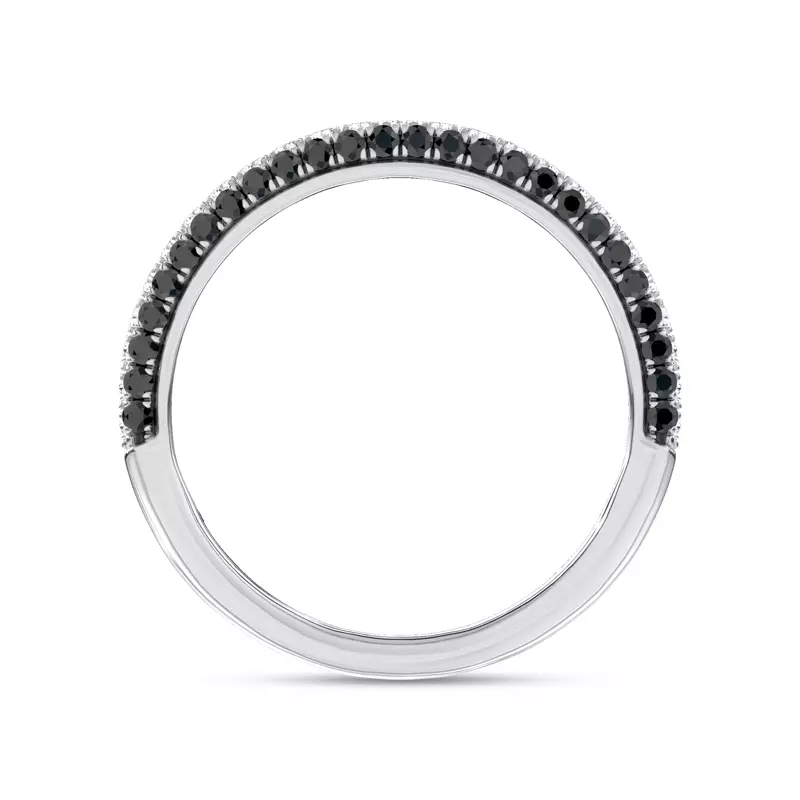 14K White Gold Midnight Noir Contoured Lab Band 