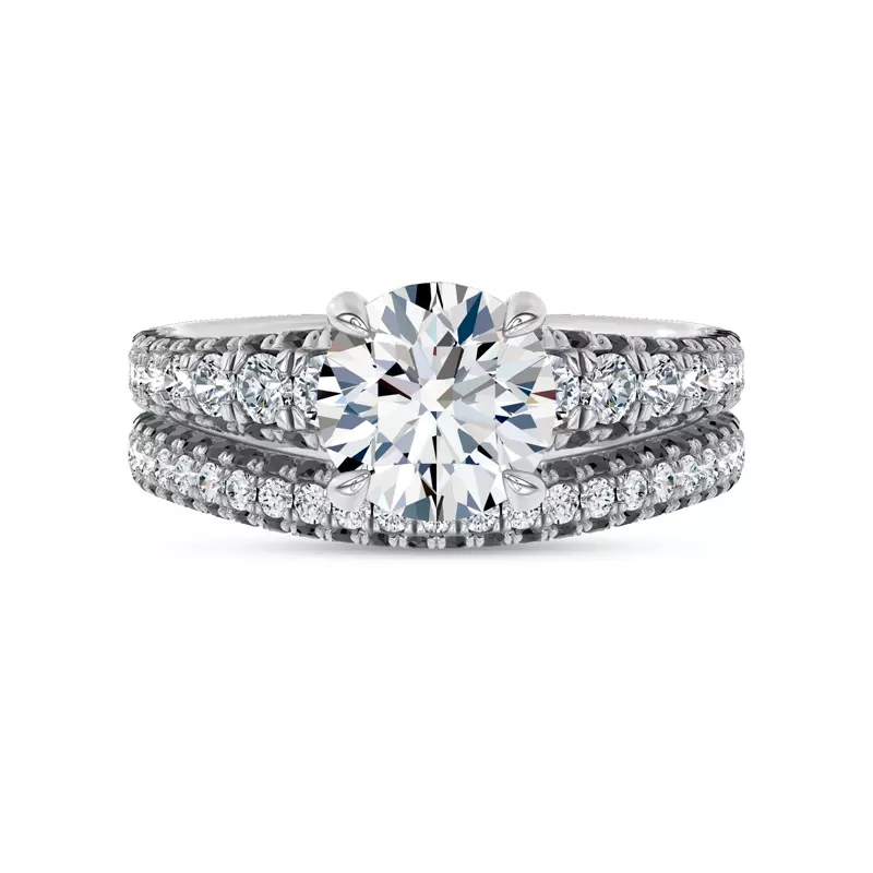 14K White Gold Midnight Noir Contoured Band 