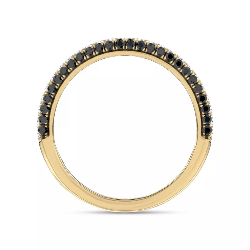 14K Yellow Gold Midnight Noir Contoured Lab Band 