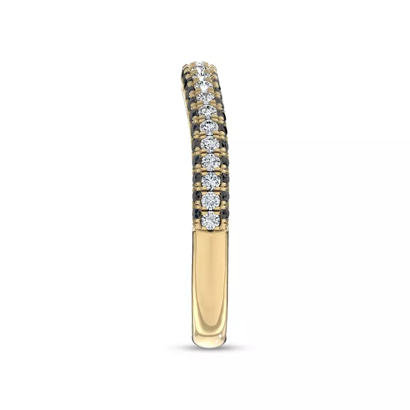 14K Yellow Gold Midnight Noir Contoured Lab Band 