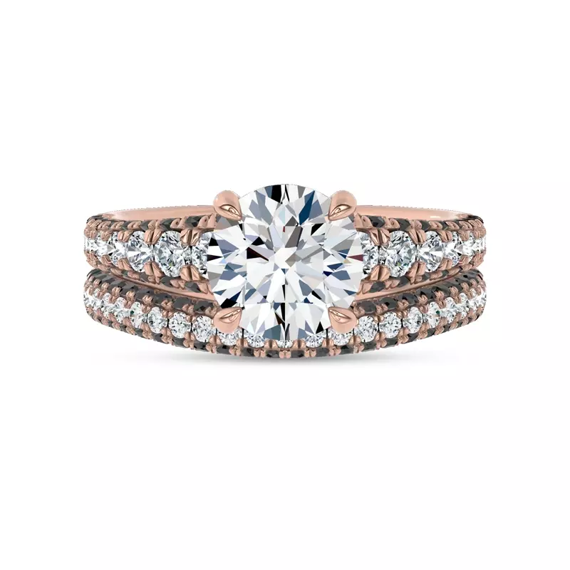 18K Rose Gold Midnight Noir Contoured Lab Band 