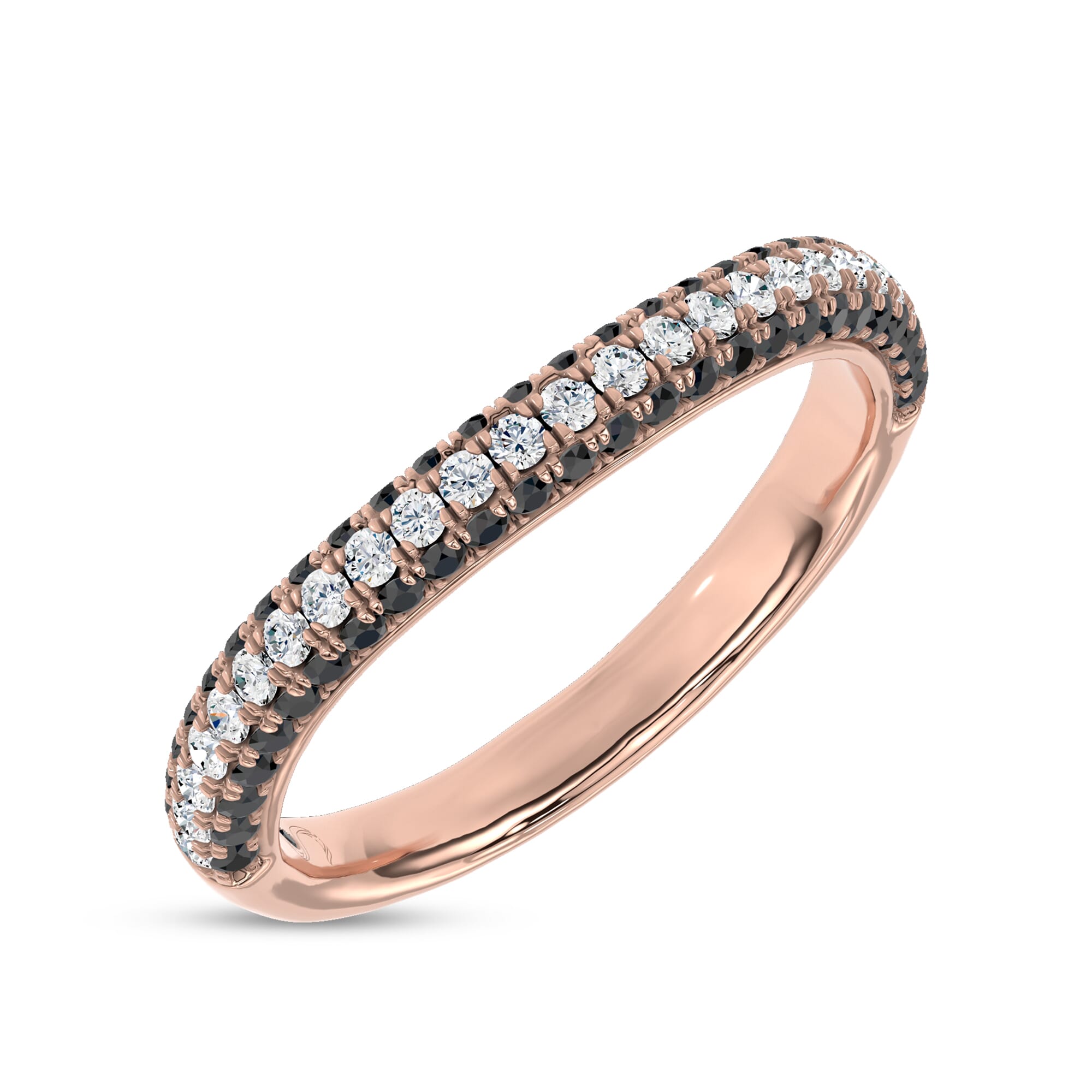 18K Rose Gold Midnight Noir Contoured Band 