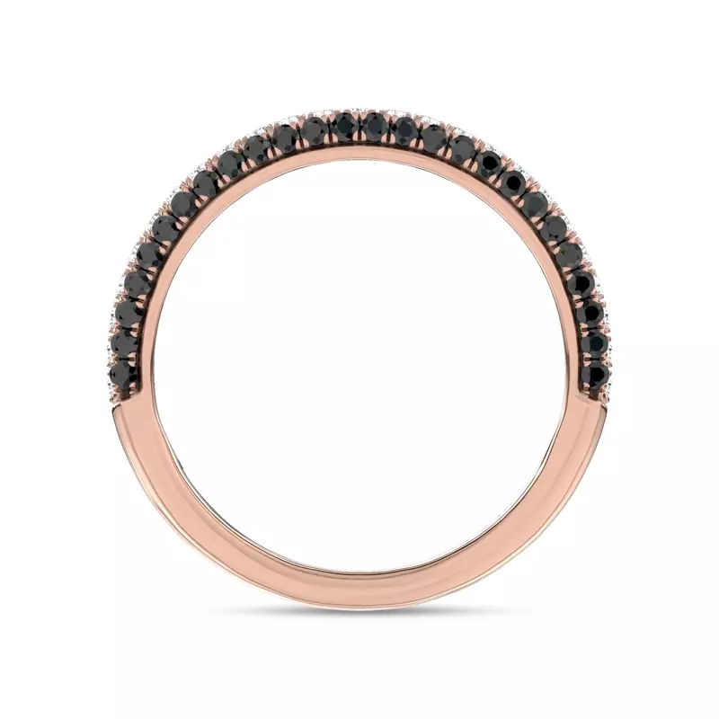 18K Rose Gold Midnight Noir Contoured Band 