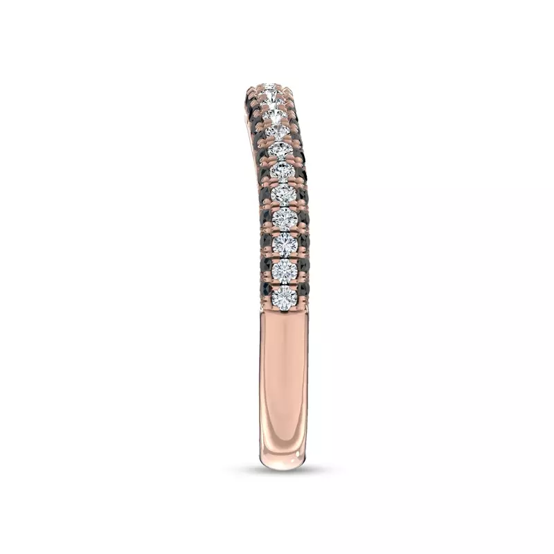 18K Rose Gold Midnight Noir Contoured Band 