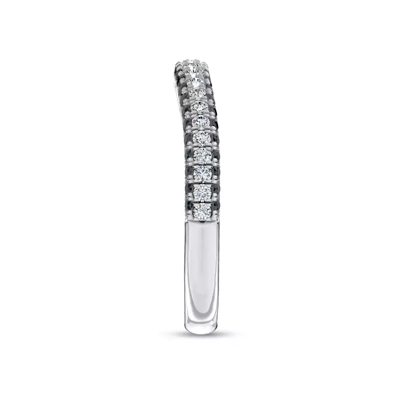 18K White Gold Midnight Noir Contoured Band 