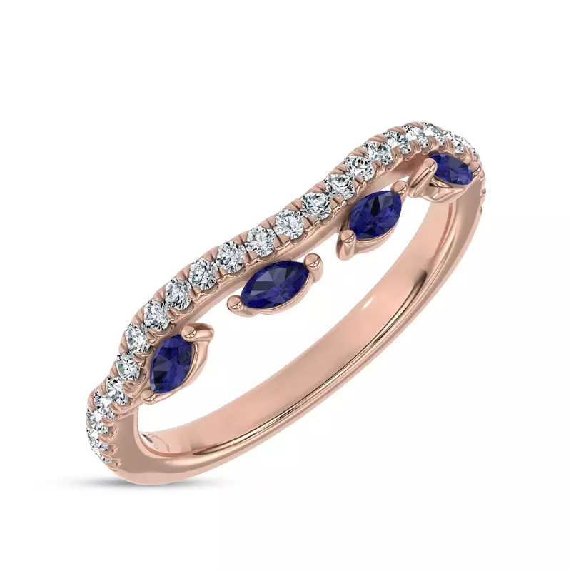 14K Rose Gold Embellis Sapphire Lab Band by Christian Siriano