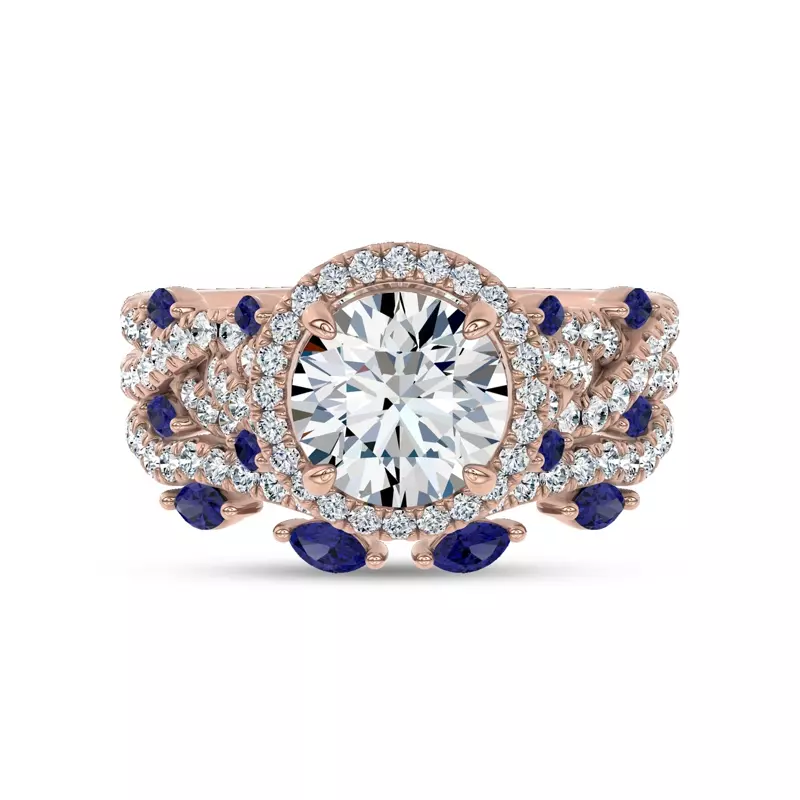 14K Rose Gold Embellis Sapphire Lab Band by Christian Siriano